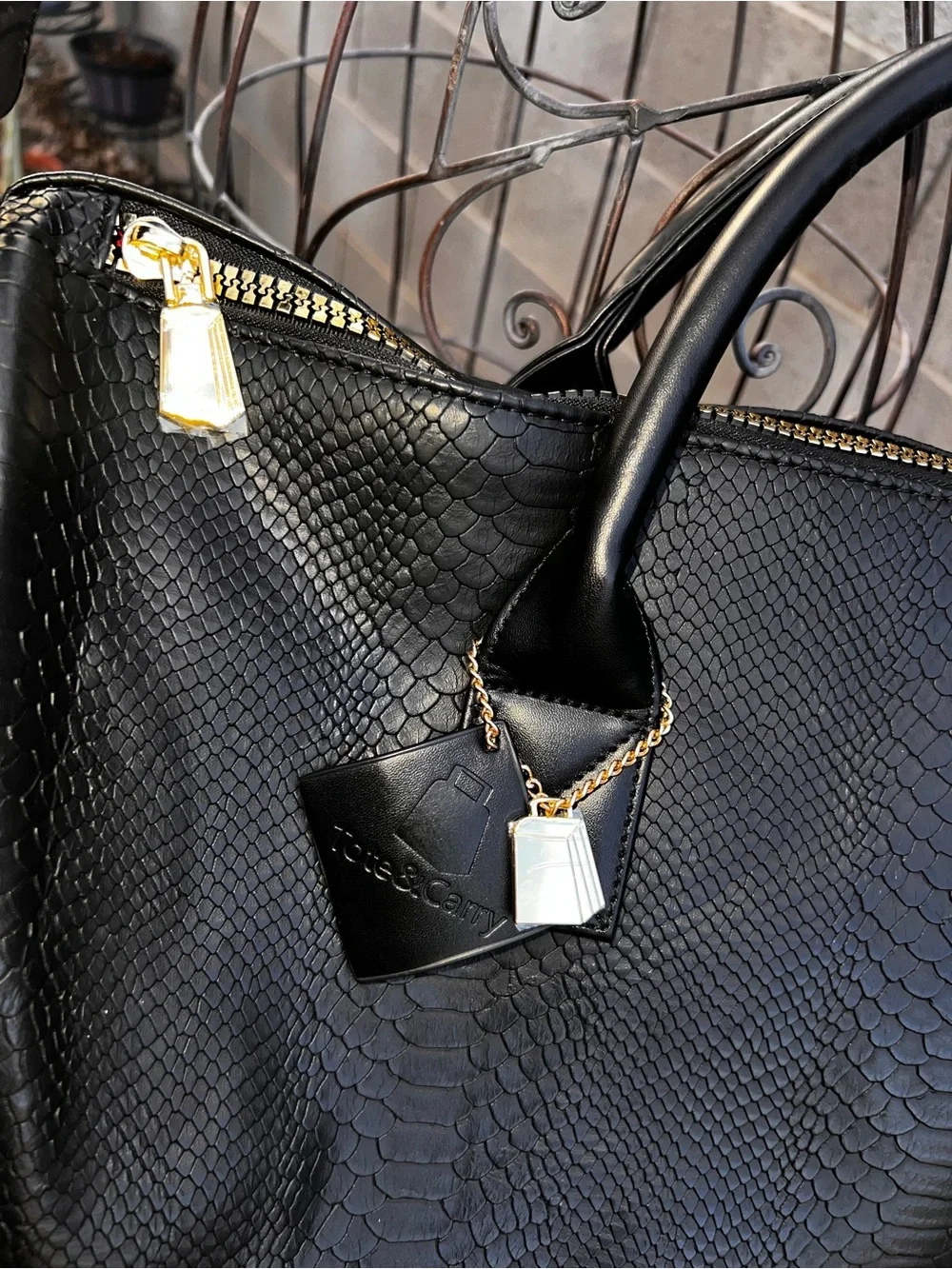 Black Vegan leather Weekender bag